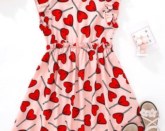 Valentine dress | Candy dress | heart lollipops dress
