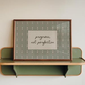 Progress, not Perfection Print: Motivational Quote, Hand-Drawn Printable Wall Art (Digital Download, Horizontal)