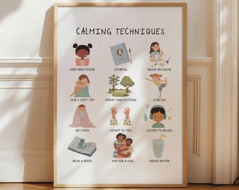 Calming Strategies Poster, Coping Skills for Kids, Calm Corner, School Social Work, Mental Health, Calming Techniques, Kids Psychology