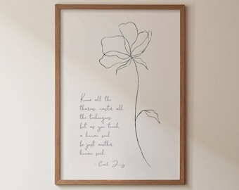Lámina con cita de Carl Jung, lámina decorativa para pared sobre salud mental, lámina con citas de psicología, decoración para consultorio de terapia en color negro, conoce todas las teorías.
