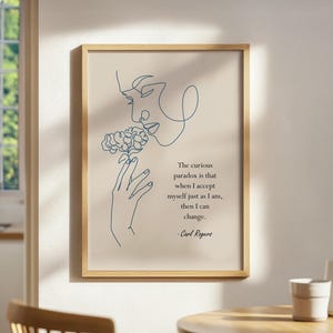 Carl Rogers Zitat, Biologie Kunstdruck, Mental Gesundheit Poster, Sozialarbeiter Zitate, Therapie Bürodeko, Counselor Office Wand Kunst Bild 1