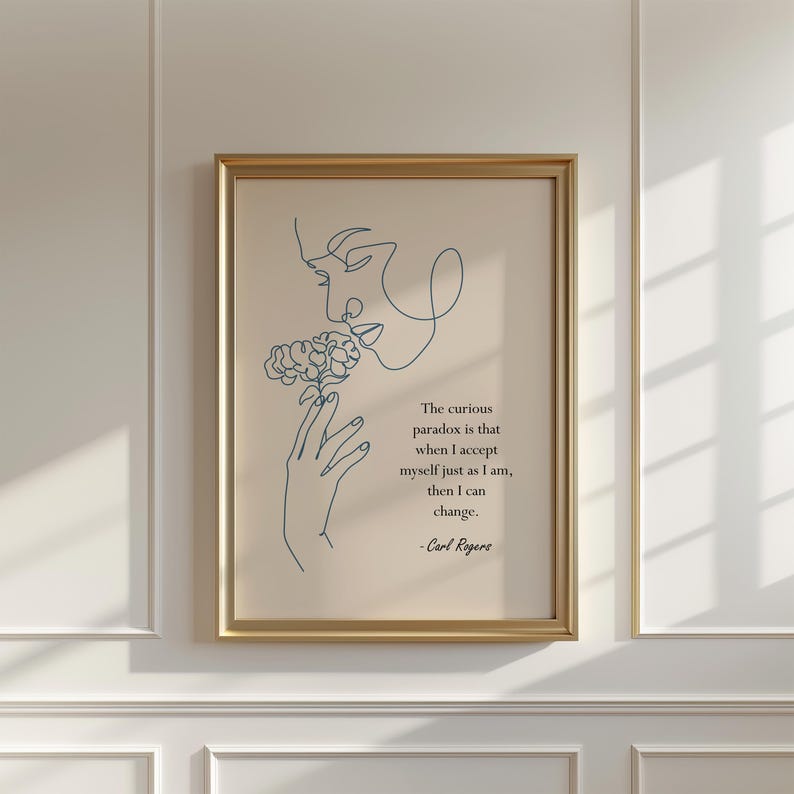 Carl Rogers Zitat, Biologie Kunstdruck, Mental Gesundheit Poster, Sozialarbeiter Zitate, Therapie Bürodeko, Counselor Office Wand Kunst Bild 4
