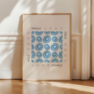Breathing Poster, Grounding Exercises, Mindful Breathing Wall Art, Anxiety Relief, Mental Health, Breathing Exercises
