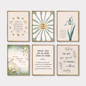 30 Mental Health Posters, Therapy Office Decor, Psychology Quotes Printable Green, Mental Health Wall Art Prints, Comfort Zone image 2