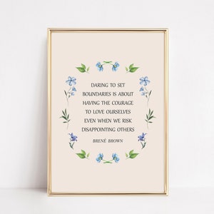 Brene Brown Quote, Brene Brown Poster, Setting Boundaries, Mental Health Art, Therapy Office Decor, Printable Wall Art