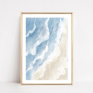 Inspira espira pittura ad acquerello, respirazione consapevole, stampa di salute mentale, sequenza di inspirazione e espirazione, arredamento per ufficio terapeutico, download digitale