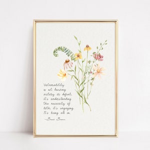 Brene Brown Vulnerability Quote, Printable Wall Art for Counselor Office Decor, Mental Health Quotes, Brene Brown Art Print