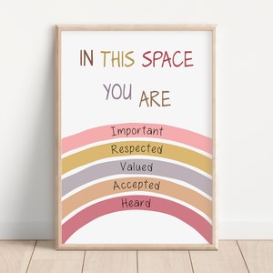 Safe Space Poster, Therapy Office Decor, School Social Work, Classroom Posters, School Psychologist, Psychology Art