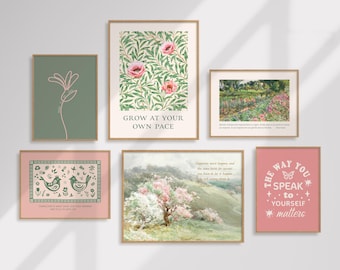 6 láminas de arte mural sobre salud mental, set de galería para decoración de consultorios de terapia, pósteres de salud mental, arte descargable de psicología