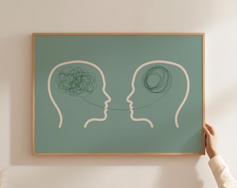 Talking Therapy Poster, Therapy Office Decor, Mental Health Poster, Psychology Art Print, Psychologist Office Wall Art, Counselor Decor