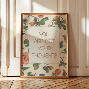 You Are not Your Thoughts, Vintage Mental Health Art Print for Therapy Office Decor, Therapy Wall Art Printable, Psychology Print image 7