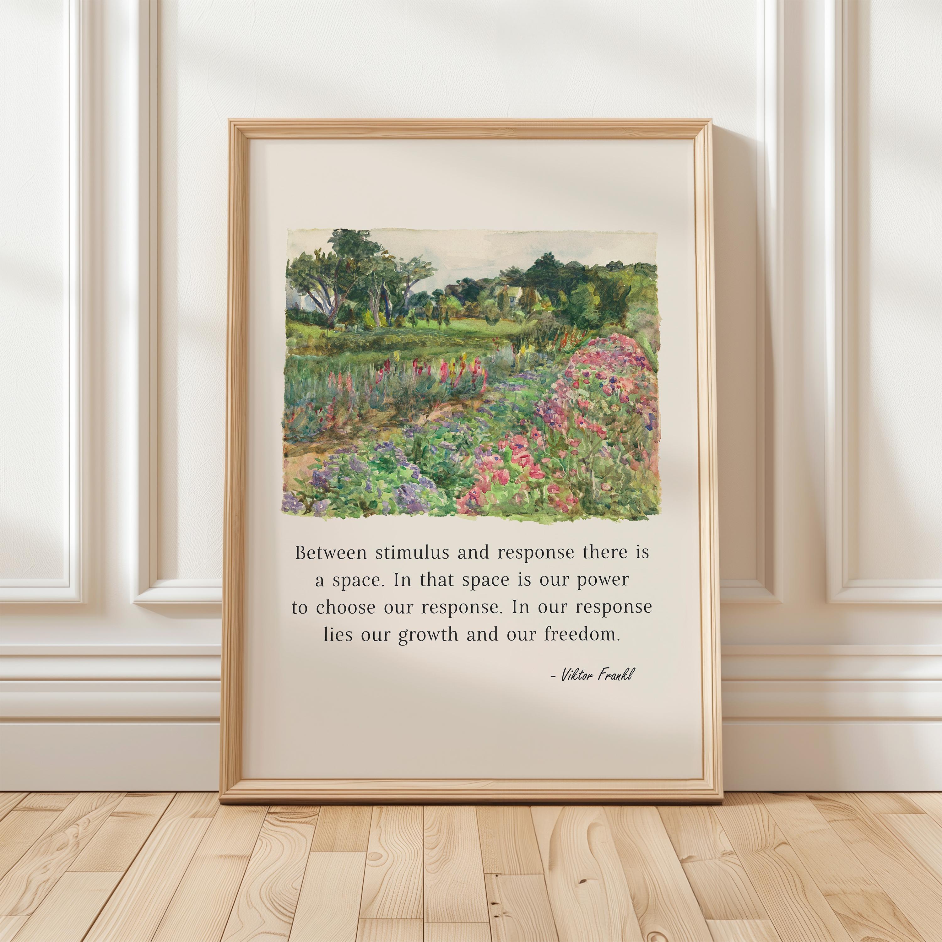 Viktor Frankl Quote, Mental Health Wall Art Print for Therapy Office Decor, Mental Health Artwork, Between Stimulus and Response