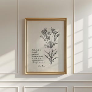 Brene Brown Quote Printable, Vintage Mental Health Print, Psychology Wall Art, Therapy Office Decor, Authenticity is the Daily Practice