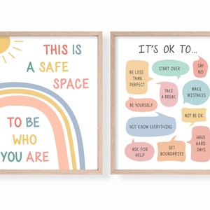 Set of 12 Psychology Posters for Kids, Classroom Bundle, Coping Skills Poster, Feelings Chart, Growth Mindset, Zones of Regulation image 3