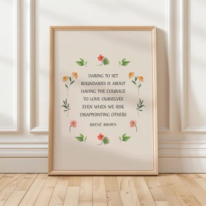Brene Brown Boundaries Quote, Brene Brown Print, Setting Boundaries, Mental Health Art, Therapy Office Decor, Printable Wall Art