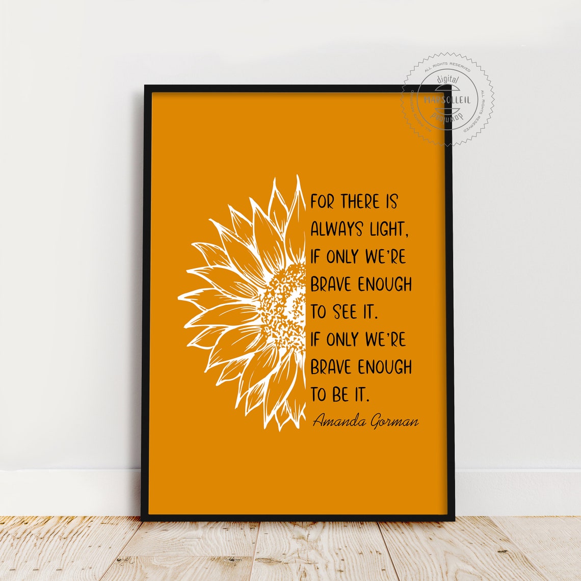 Poster « There Is Always Light » – Amanda Gorman, Décoration Murale Féministe, Aluminium 20x30cm, Cadeau Inspirant