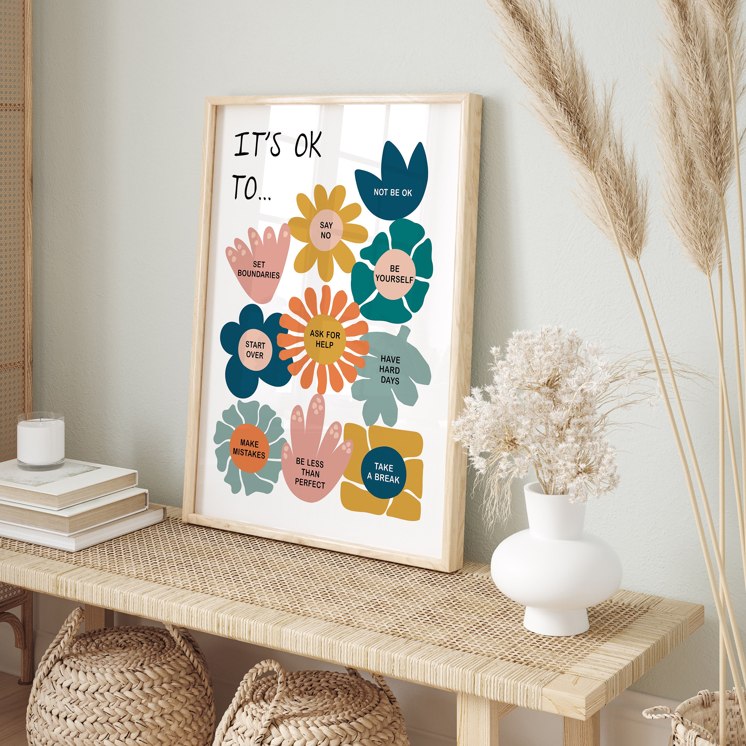 Cartel De Metal Vintage Con Mensaje Motivacional 'It's Okay To Not Be Okay' - 8x12 Pulgadas, Para Casa, Oficina O Café