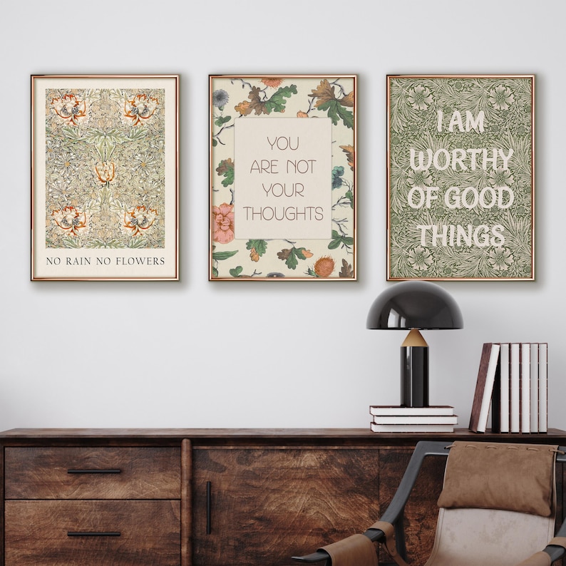 Mental Health Gallery Wall Set, 17 Vintage Prints for Therapy Office ...