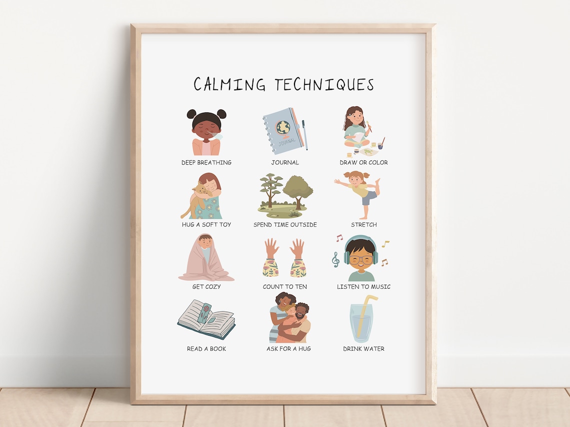 Calming Strategies Poster Coping Skills for Kids Calm - Etsy