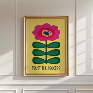 Trust the Process, Mental Health Wall Art Print, Inspirational Quotes, Therapy Office Decor, Trendy Office Art, Psychology Poster