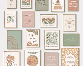 25 Mental Health Posters, Psychology Wall Art Prints, Therapy Office Decor, Counselor Office, Printable Quotes