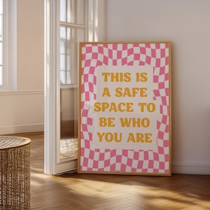 Safe Space Poster, This is a Safe Space to Be Who You Are, School Psychologist, School Counselor Decor, Social Work, Therapy Office Decor