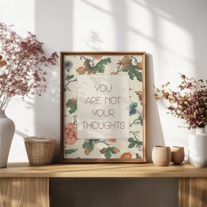 You Are not Your Thoughts, Vintage Mental Health Art Print for Therapy Office Decor, Therapy Wall Art Printable, Psychology Print image 5