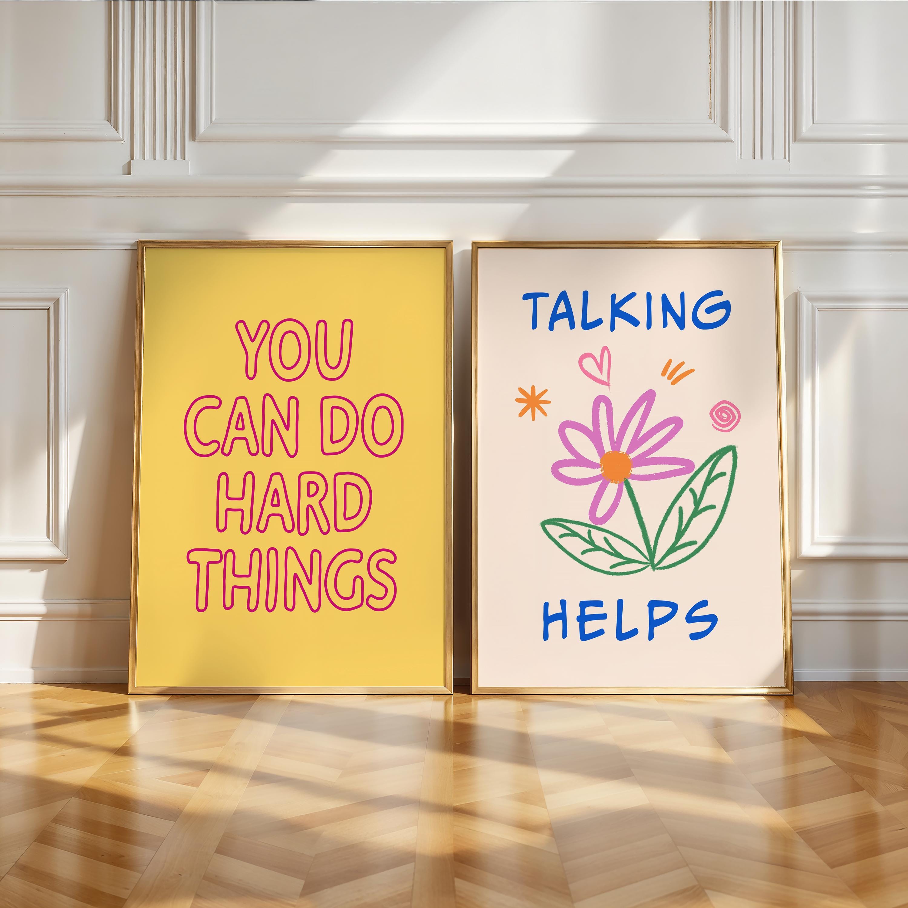 Mental Health Wall Art Prints, 9 Trendy Posters for Therapy Office ...