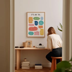 Está bien no estar bien, póster de "Está bien", consejero escolar, póster para el aula, rincón de la calma, está bien cometer errores, afirmaciones de "Está bien" imagen 4