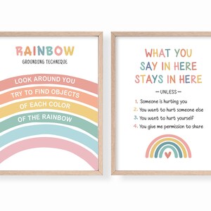 Set of 12 Psychology Posters for Kids, Classroom Bundle, Coping Skills Poster, Feelings Chart, Growth Mindset, Zones of Regulation image 7