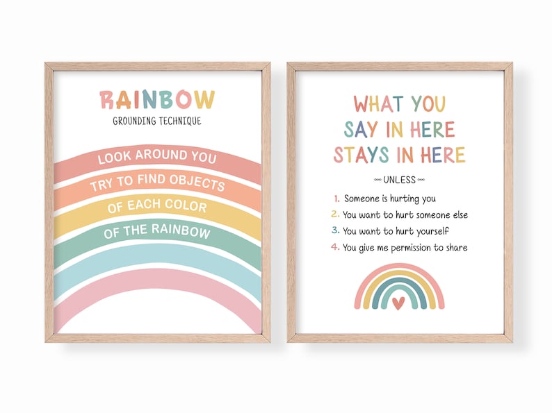 Set of 12 Psychology Posters for Kids, Classroom Bundle, Coping Skills Poster, Feelings Chart, Growth Mindset, Zones of Regulation image 7