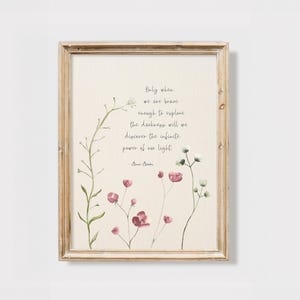 Brene Brown Quote, Printable Wall Art for Therapy Office Decor, Mental Health Quotes, Brene Brown Vintage Art Print, Only when We Are Brave
