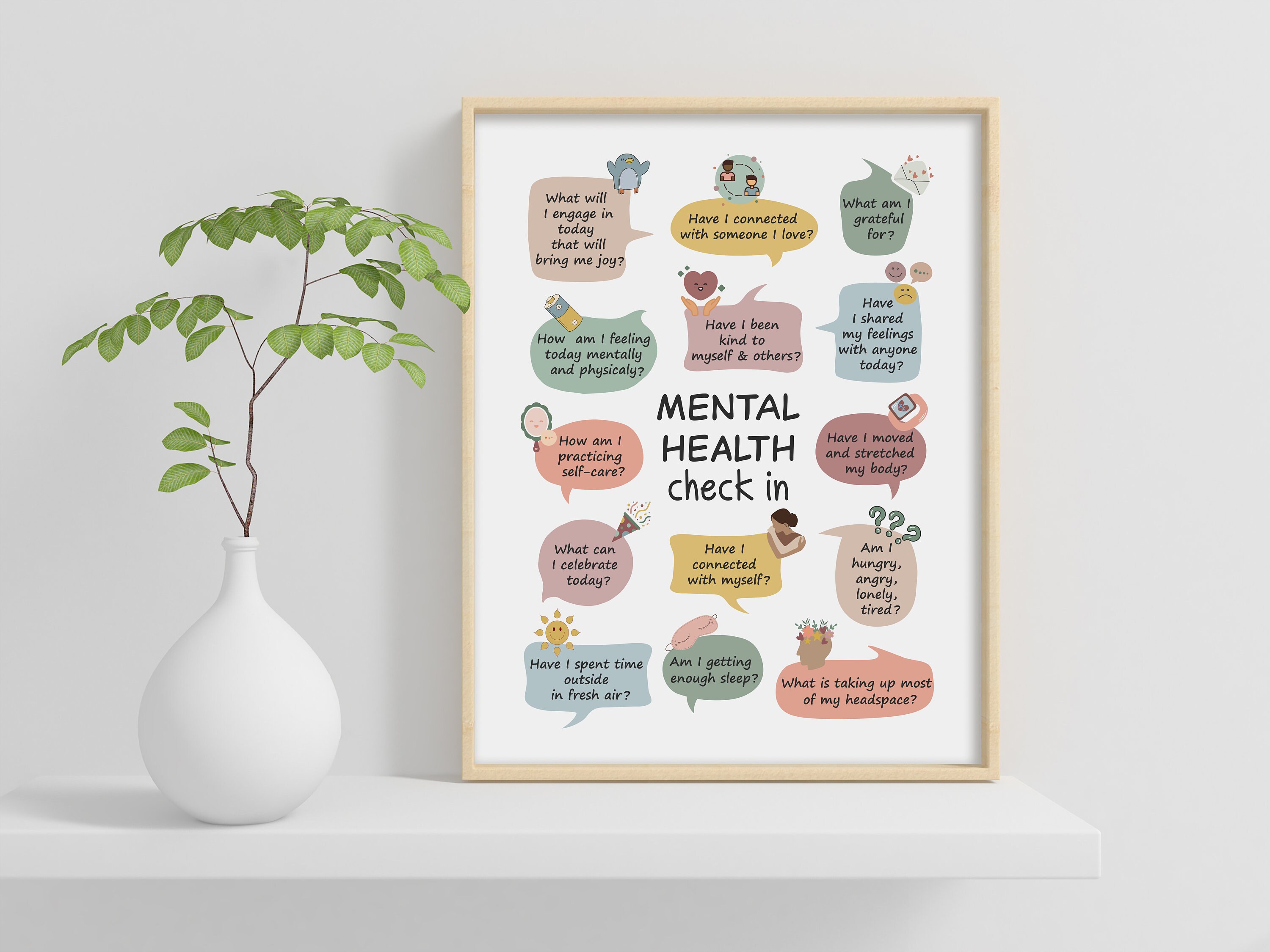 Mental Health Check in Poster Self Love Check-in Daily - Etsy UK