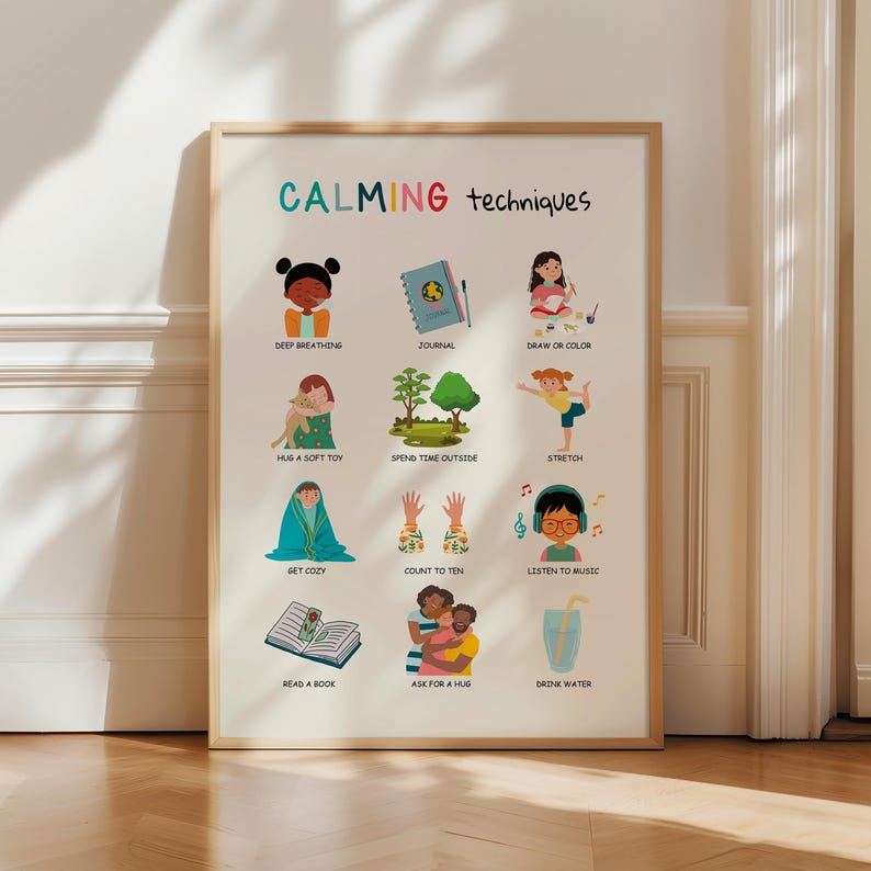 Calming Techniques Poster, Coping Skills for Kids, Calm Corner, School ...