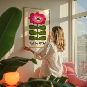 Trust the Process Poster, Mental Health Wall Art, Trendy Wall Art for Therapy Office Decor, Inspirational Quote Printable