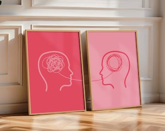 Mental Health Prints for Therapy Office Decor, Talking Helps Wall Art, Psychology Art Print, Talking Therapy Artwork, Counselling Office