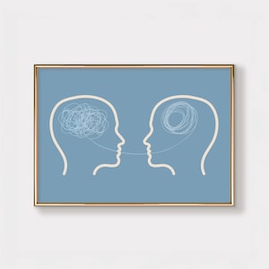 Therapy Office Decor, Mental Health Poster, Psychology Art Print, Talking Therapy, Psychologist Office Wall Art, Counselor Decor