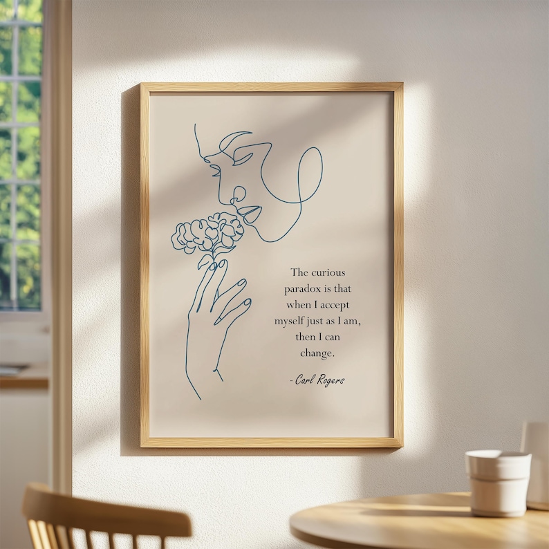 Carl Rogers Zitat, Biologie Kunstdruck, Mental Gesundheit Poster, Sozialarbeiter Zitate, Therapie Bürodeko, Counselor Office Wand Kunst Bild 1