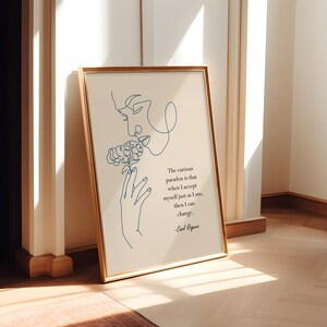 Carl Rogers Zitat, Biologie Kunstdruck, Mental Gesundheit Poster, Sozialarbeiter Zitate, Therapie Bürodeko, Counselor Office Wand Kunst Bild 2