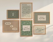 6 Mental Health Wall Art Prints: Grounding Posters for Anxiety Relief, Therapy Office Decor, Hand-Drawn (Digital Download)