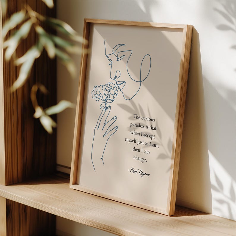 Carl Rogers Zitat, Biologie Kunstdruck, Mental Gesundheit Poster, Sozialarbeiter Zitate, Therapie Bürodeko, Counselor Office Wand Kunst Bild 8
