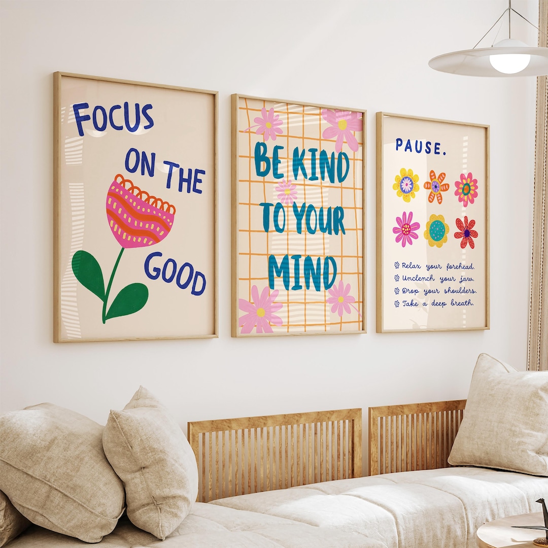 Mental Health Wall Art Set of 3 Posters: Therapy Office Decor ...