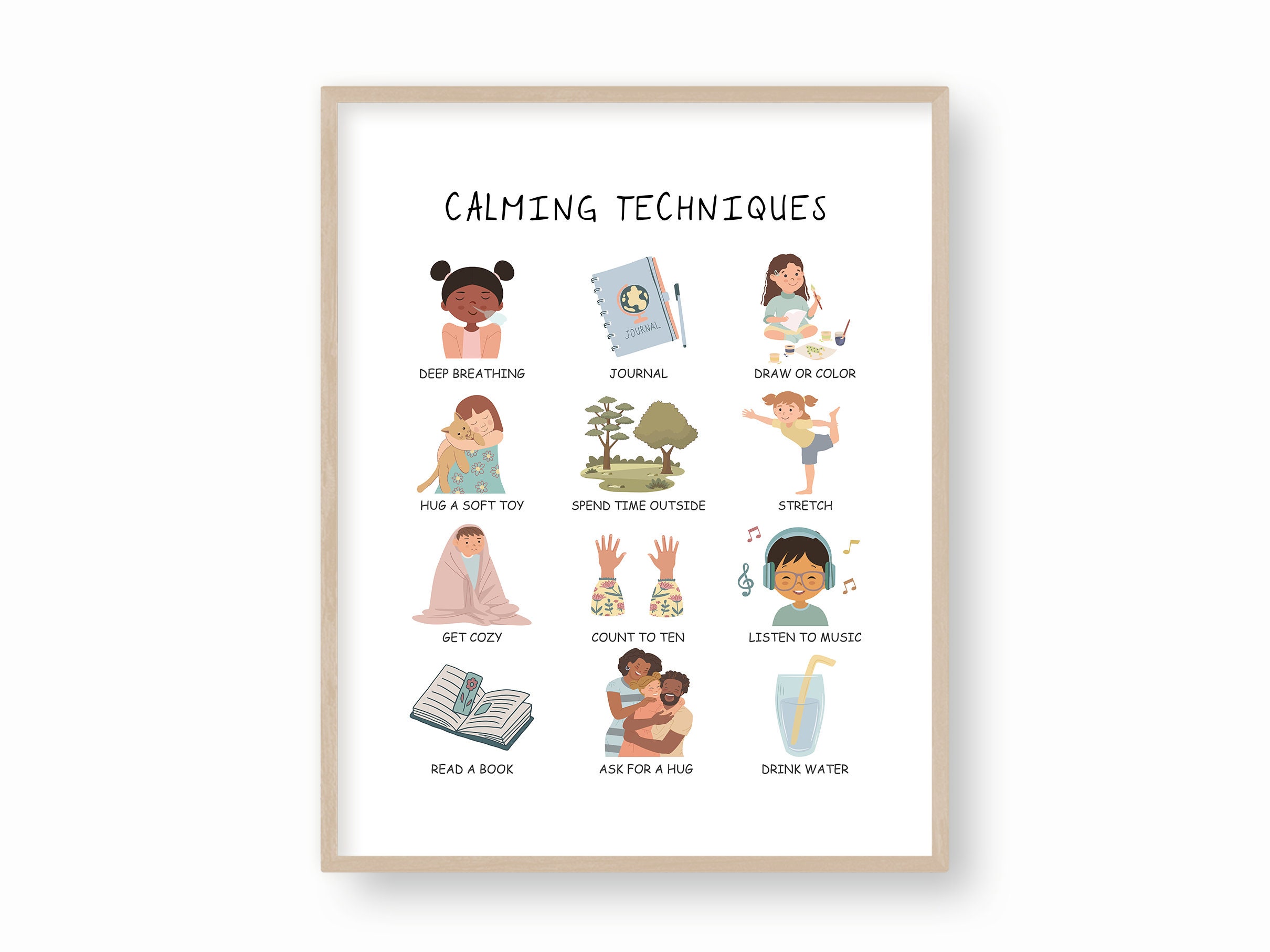 Calming Strategies Poster Coping Skills for Kids Calm - Etsy