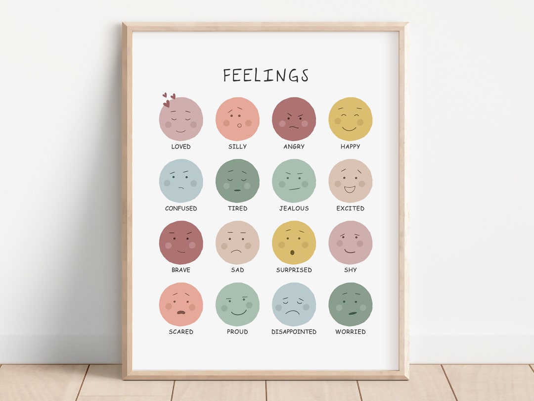Feelings Poster Emotions Chart Kids Feelings Chart - Etsy