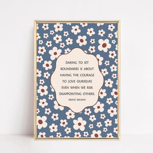 Brene Brown Quote, Setting Boundaries Poster, Printable Wall Art for Therapy Office Decor, Daring to Set Boundaries