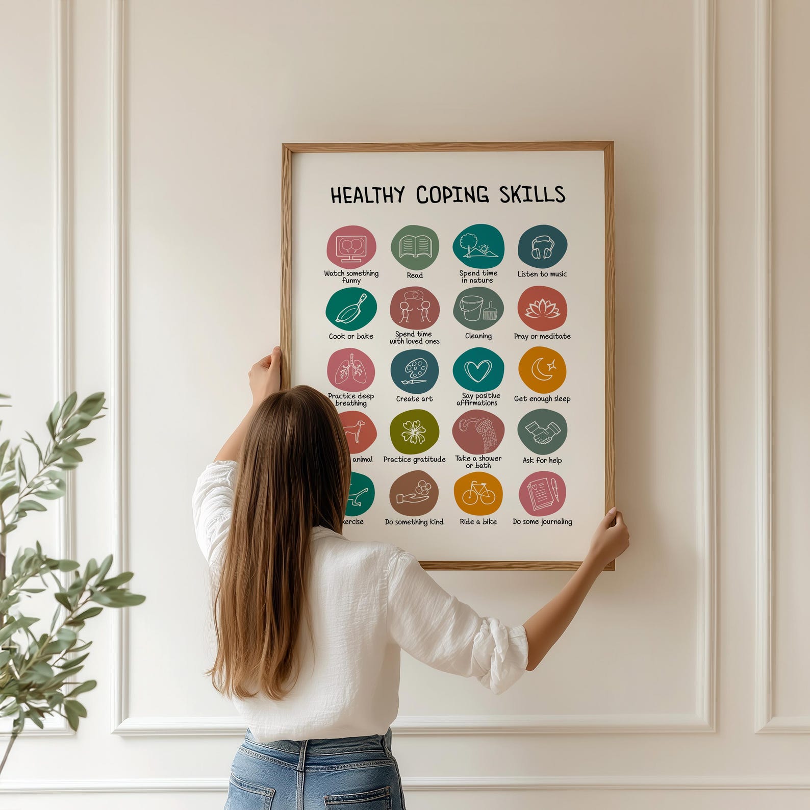 Healthy Coping Skills Poster, Therapy Office Decor, School Counselor ...