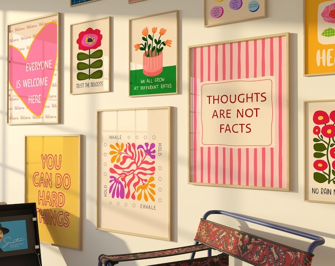 6 Mental Health Wall Art Prints, Gallery Wall Art Set for Therapy ...