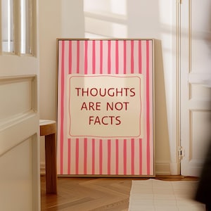 Thoughts are not Facts, Mental Health Wall Art, Therapy Office Decor, Mental Health Quotes, Psychology Art Print, Inspirational Quotes