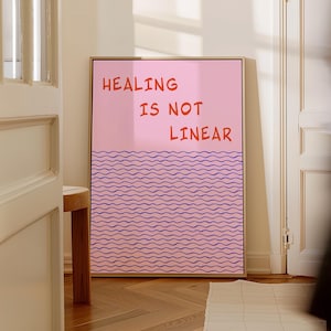 Healing is not Linear, Mental Health Wall Art, Therapy Office Decor, Printable Wall Art, Healing Poster, Trendy Mental Health Prints