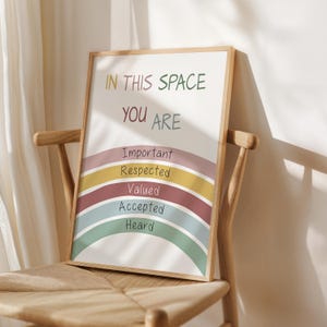 Safe Space Poster, School Social Work, Classroom Posters, Therapy Office Decor, School Psychologist Sign, Psychology Art Print